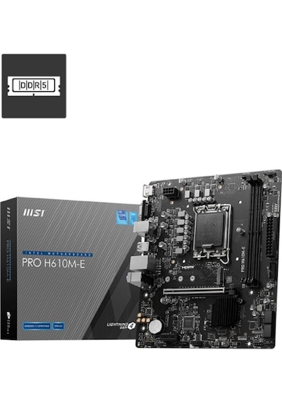 Msı Pro H610m-e Ddr5 5600mhz Oc Hdmı Vga M.2 Matx 1700p