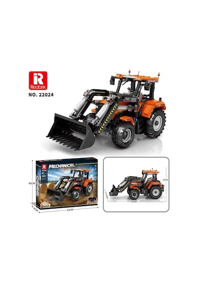 Reobrix Technic 22024 Kepçeli Traktör Loading Tractor Kumanda&motorlu Yaratıcı Yapı Blok Seti Building Blocks- 1496 Parça