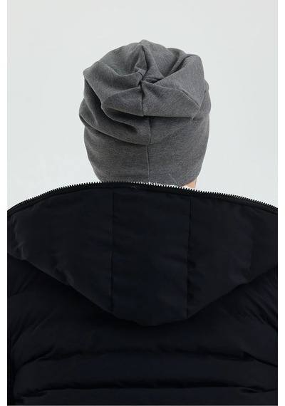 Erkek Termal %100 Pamuklu Soft 2 Stil 1 Arada Bere Premium Cuts Serisi - Standart / Gri Gri
