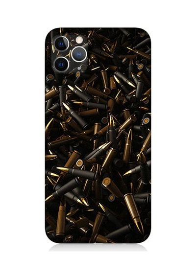 Apple Uyumlu iPhone 11 Pro Max Uyumlu Mermi Yığını Desenli Silikon Kılıf -