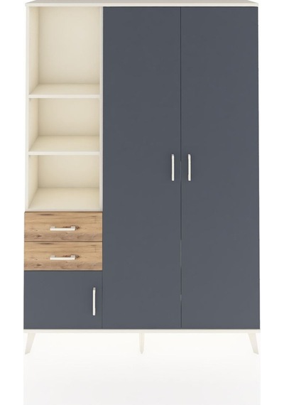 Arges Dolap 5 Raflı 2 Çekmeceli Tek Askılı 132x30x195 Aytaşı-antrasit/çam Antrasıt/atlas Çam Arges Dolap 5 Raflı 2 Çekmeceli Tek Askılı 132x30x195 Aytaşı-antrasit/çam Antrasıt/atlas Çam