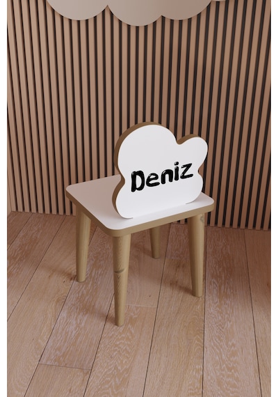Özel isimli Çocuk Masa Sandalye Yaz Sil Oyun Etkinlik Çalışma Mas Beyaz