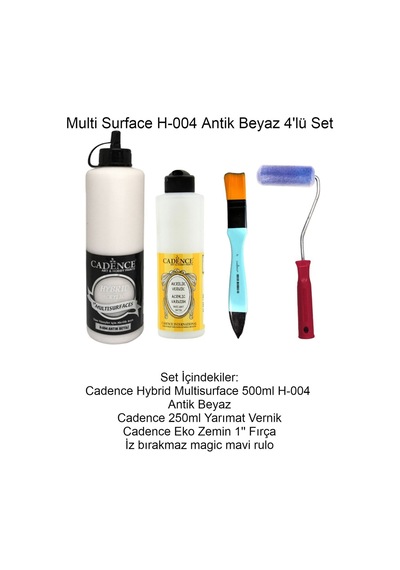 Multi Surface 001-beyaz Hybrid Boya Seti 4'lü - Mobilya Boyama Seti -eminönühobisanat Beyaz Beyaz