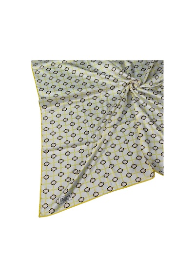 Mim Eşarp Emilya Rayon Desenli Eşarp 90x90 Cm Sarı - Siyah