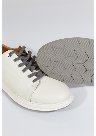 Dgn 20332 Erkek Bağcikli Sneaker Ayakkabi Kirli Beyaz