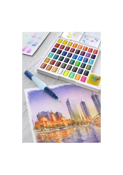 Faber-castell 48'li Tablet Suluboya Set Renkli Boyalar Metal Kutu İle Yaratıcı Sanatçılar İçin Karışık