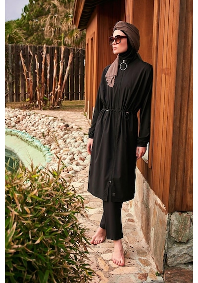 Marina M2401 Tam Kapalı Mayo-siyah Siyah