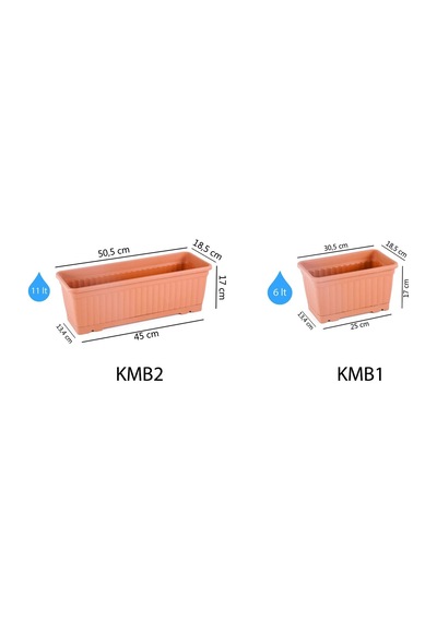 Serinova Kmb1 Kemer Balkon Saksı Tabaklı 30,5cm, 6 Litre Kiremit