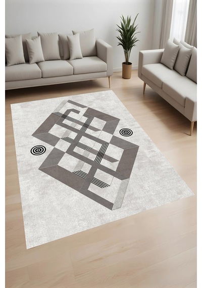Eliana Home Dijital Baskı Yıkanabilir Kaymaz Taban Salon Halısı Ve Yolluk Rvg0995-fnl246 Bej