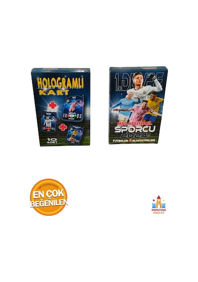 Sporcu 2024 Futbolcu Kartları - Hologramlı 80 Kartlık Set, Süper Final Spor Oyunu Kartları