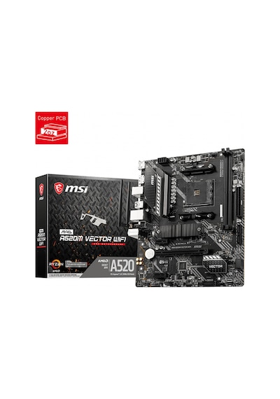 MSI MAG A520M Vector WIFI AMD A520 4600 MHz (OC) DDR4 Soket AM4 mATX Anakart