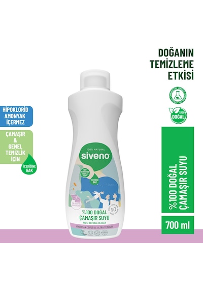 Siveno %100 Doğal Çamaşır Suyu Bitkisel Lavanta Çay Ağacı Tüm Yüzey ve Kumaşlarda 700 ML