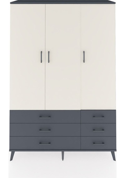 Hyperion Dolap 5 Raflı 6 Çekmeceli Tek Askılı 132x44x195 Antrasit-aytaşı/antrasit Aytası/antrasıt Hyperion Dolap 5 Raflı 6 Çekmeceli Tek Askılı 132x44x195 Antrasit-aytaşı/antrasit Aytası/antrasıt