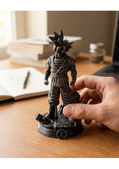 Dragon Ball Z Goku Gümüş Kaplama 10 Cm Anime Koleksiyon Figürü