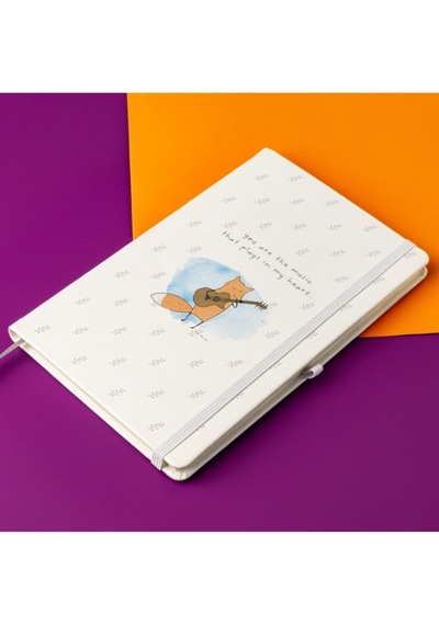 Sen Kalbimde Çalan Müziksin Mottolu Minimal Tasarımlı Çizgili Not Defteri 13 Cm X 21 Cm 100 Yaprak
