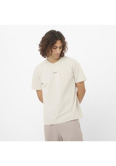 Salomon Trackline Ss Tee M Erkek T-shirt-29840 Krem