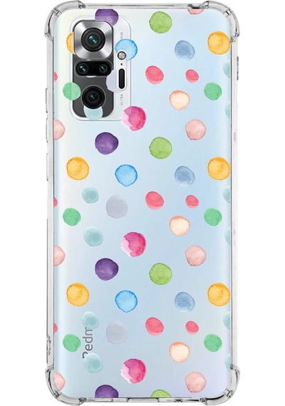 Prinrify Xiaomi Redmi Note 10 Pro Uyumlu Water Color 6 Baskılı Şeffaf Köşe Korumalı Antişok Kılıf
