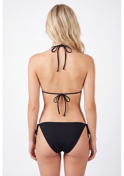 Loya Kadın Siyah Bağlamalı Üçgen Tek Üst Bikini