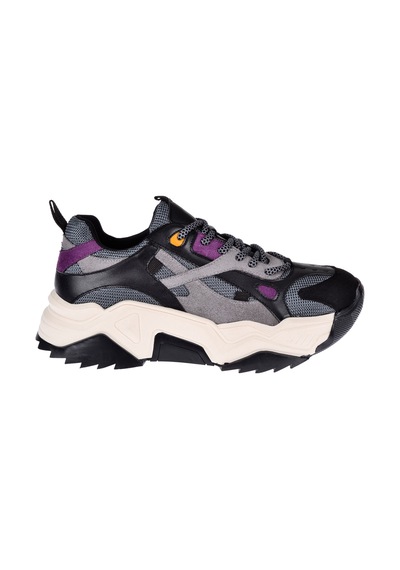 Sms Kadın Spor Ayakkabı Sneaker Sms-65137 Siyah Mor Siyah - Mor