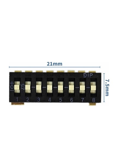 Tristate 8li Dip Switch 8 Pin Siyah Anahtar Açık Kapalı Seçim Adres Ayar + Off - Pull