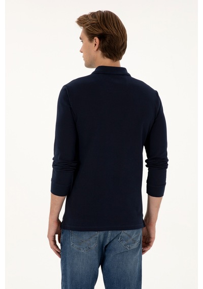 U.S. Polo Assn. Erkek Regular Fit Polo Yaka Lacivert Basic Sweatshirt 50307757-VR033 U.S. Polo Assn. Erkek Regular Fit Polo Yaka Lacivert Basic Sweatshirt 50307757-VR033