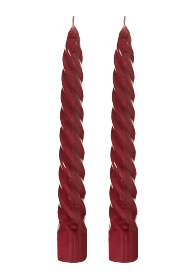 Mudo Home 2li Burgulu Şamdan Mum Bordo 18cm 1484674