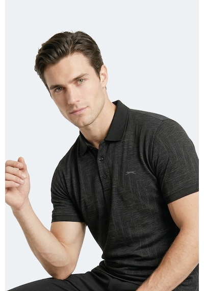 Slazenger Zany Erkek Polo Yaka Siyah Tişört