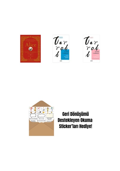 Alice Ciltli + Alice Aynanın İçinde + Alice Harikalar Diyarında + Okuma Sticker'ları