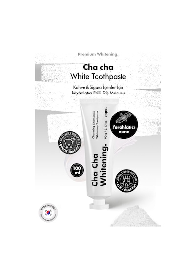 Unpa Kahve ve Sigara İçenler İçin Kore Beyazlatıcı Vegan Diş Macunu UNPA Cha Cha White Toothpaste