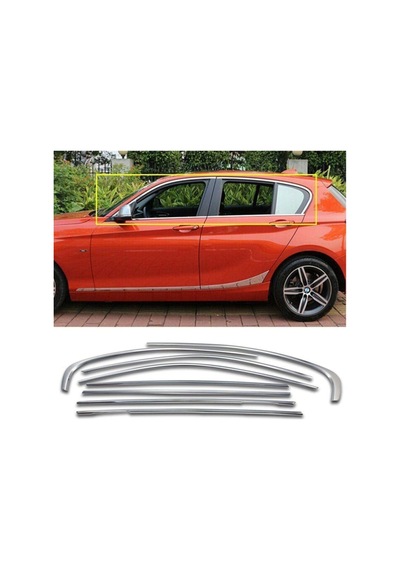 Bmw 1 Serisi F20 Paslanmaz Krom Cam Çerçeve Çıtası Seti