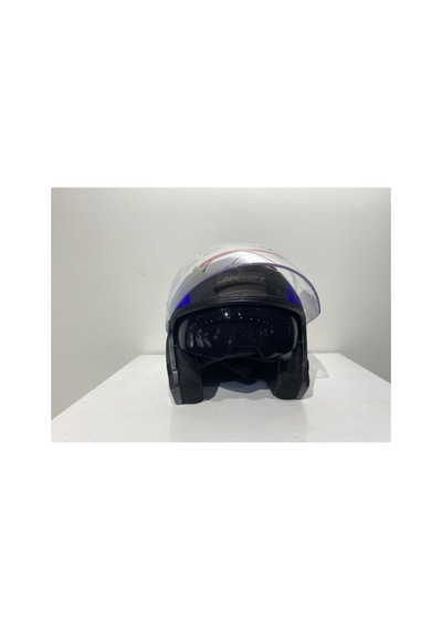 Jk 512 Güneş Vizörlü Mat Mavi-siyah Açık Kask