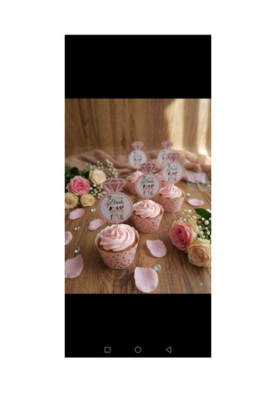 12 Li Bride Team Yazılı Cupcake Kürdan Süsü.