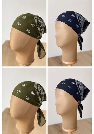 Pamuklu Klasik Desen Unisex 4lü Bandana Seti Renkli Bandana Etnik Desenli A Kalite Bandana Koyu Kırmızı