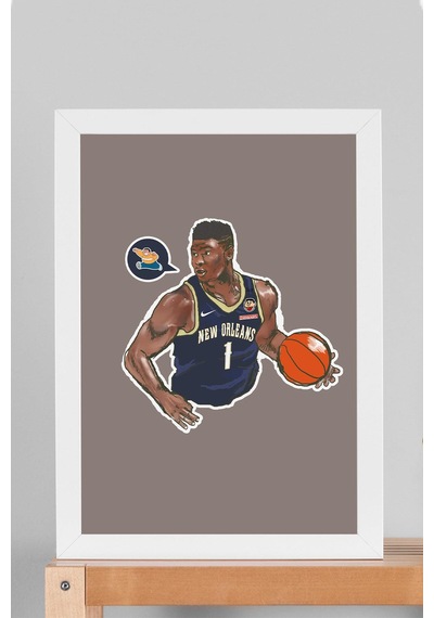 Zion Williamson Çerçeveli Tablo - Basketbol Nba Posteri Tablo