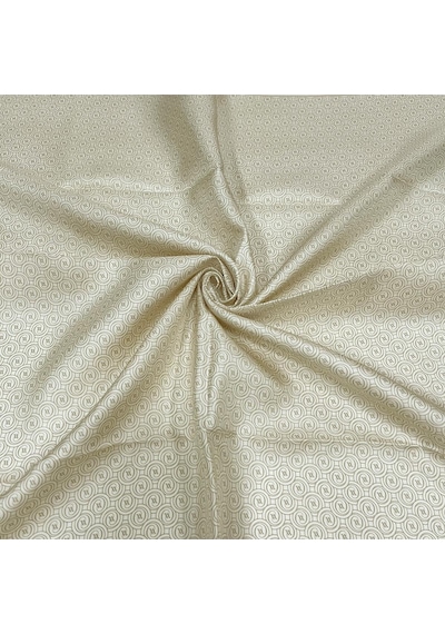 Vakko Twill İpek Eşarp - Helezon Monogram - Krem Sarı