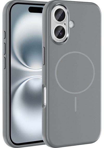 Apple Apple iPhone 16 İçin Uyumlu M-safe Şarj Özellikli Metal Kamera Çerçeveli Silikon Kapak