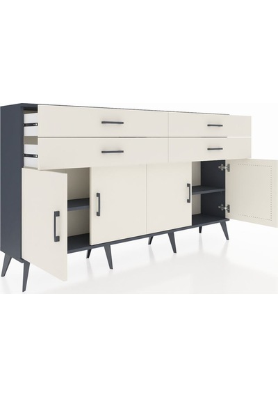 Arges Konsol 2 Raflı 4 Çekmeceli 8 Kapaklı 176x30x99 Antrasit-ayt Antrasit-aytaşı Arges Konsol 2 Raflı 4 Çekmeceli 8 Kapaklı 176x30x99 Antrasit-ayt Antrasit-aytaşı