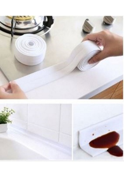 Mutfak Banyo Aksesuarları Duş Banyosu Sızdırmazlık Şeridi Bant Kalafat Şeridi Beyaz Bant 3.2m 38mm