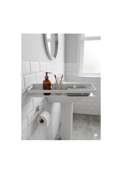 Banyo Rafı - Duvara Montaj - Beyaz - Alüminyum - 100 Cm Uzunluk Diğer