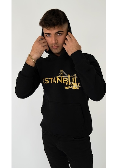 Istanbul Mafıa Kapşonlu Siyah Unisex Sweatshirt Hoodie Polar