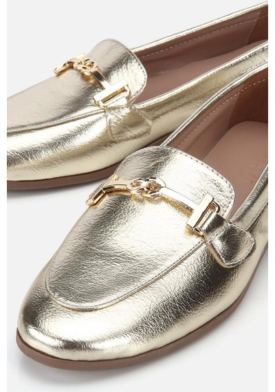Yaya Kadın Gold Toka Detaylı Metalik Loafer