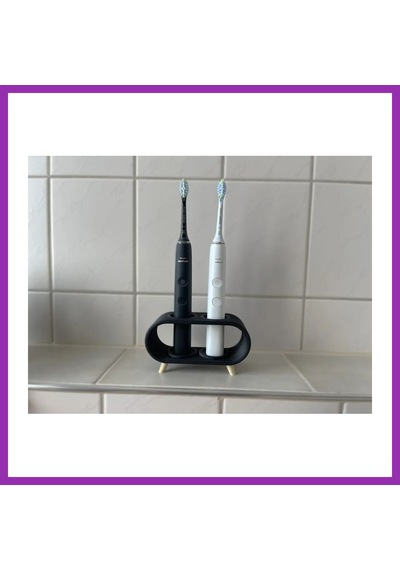 Bezos 3d Baskı Elektrikli Diş Fırçası Standı Çift Diş Fırçalık Ayaklı Modern Banyo Diş Fırçası Tutucu Siyah Bty