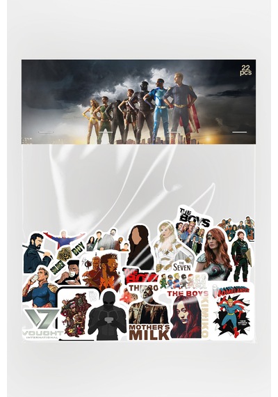 The Boys Sticker Paketi 22 Parça Kaliteli Su Geçirmez Etiket Seti Çok Renkli