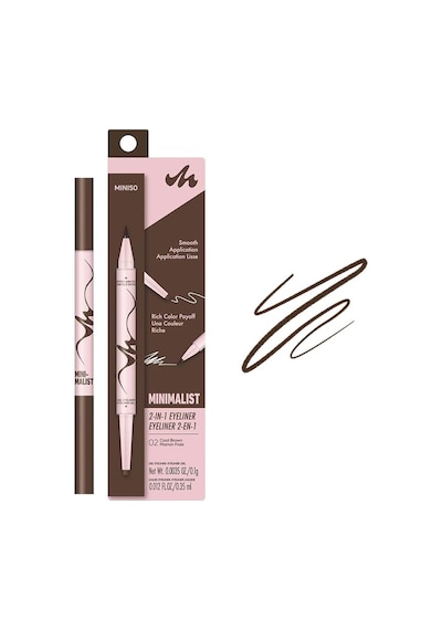 Miniso Minimalist Serisi Çift Taraflı Eyeliner 02 Kahve, 2017454210105 0
