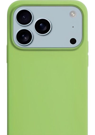 Apple Uyumlu iPhone 17 Pro Max Soft Touch Lansman Silikon Kılıf Fıstık Yeşili