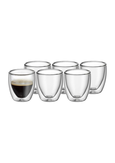 Kult Çift Duvarlı Espresso Fincanı Seti, 6 Parça, Çift Duvarlı Camlar, 80 Ml Çok Renkli