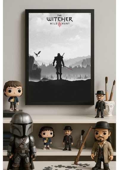 The Witcher Siyah Ahşap Çerçeveli Poster, Dekoratif Oyun Duvar Tablosu