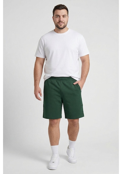 Tommy Life Rahat Form 2li Paket Koyu Bej-çam Yeşili Büyük Beden Erkek Şort - 81297