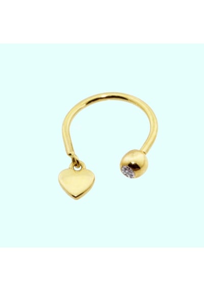 Altın Burun Hızma Piercing 14 Ayar Sade Kalp Altın
