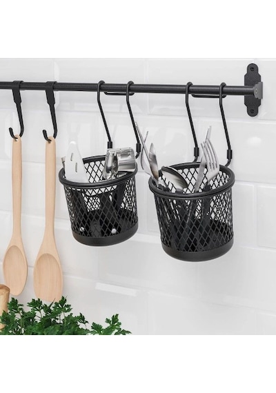 Ikea Hultarp Banyo Askısı 2 Kancalı 2'li 1.8 X 5 X 7 Cm Siyah